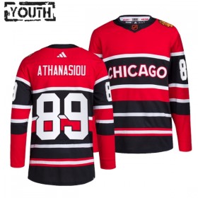 Chicago Blackhawks Hockeydrakt Andreas Athanasiou 89 2022-23 Rød Reverse Retro 2.0 Adidas Authentic - Barn